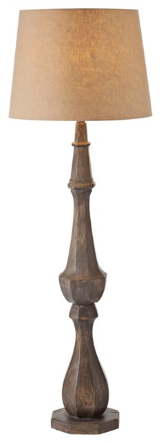 Country - Cottage Arteriors Home Ellington Weathered Wood Floor Lamp ...