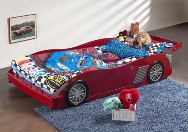 Red Twin Race Car Bed Frame - Modern - Kids Beds - toronto - by