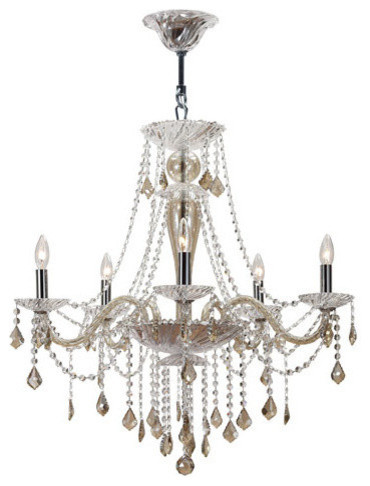 Crystorama 9836-CH-CG Simone 5 Light Chandeliers in Polished Chrome ...