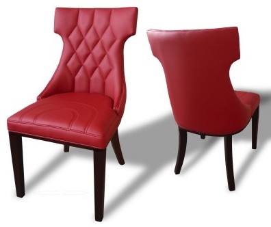 Leather Dining Chairs, Modern Red Leather Dining Chairs