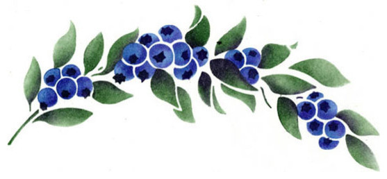 Blueberry Garland Stencil - Traditional - Wall Stencils - by Stencil Ease