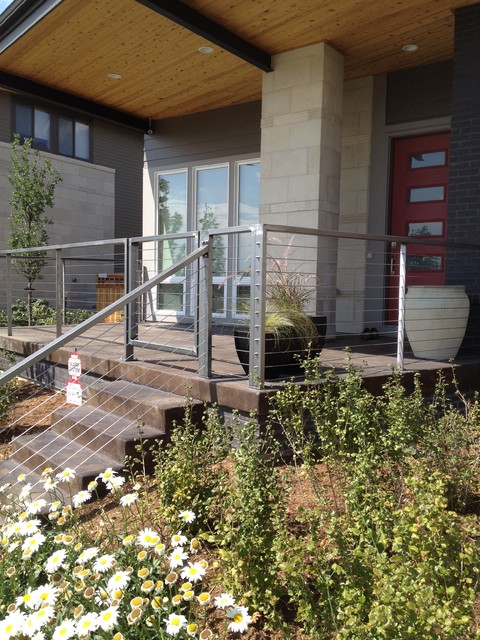 Stainless steel cable railing systems - Modern - Entry ...