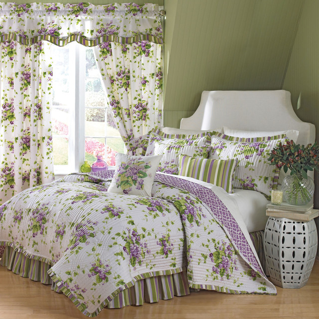 Waverly Sweet Violets 4-piece Quilt Set - Contemporary - Quilts And ...