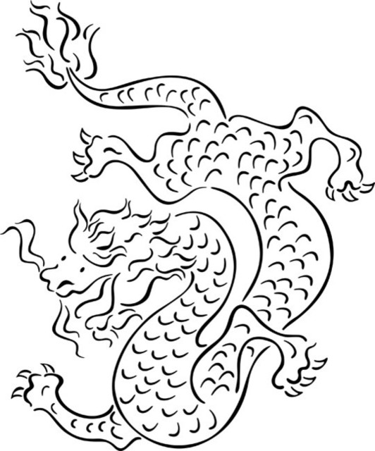 Oriental Dragon Stencil - Asian - Wall Stencils - by Stencil Ease