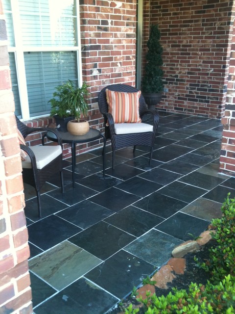 Indian Slate Front Porch - Traditional - Deck - houston - by Western ...