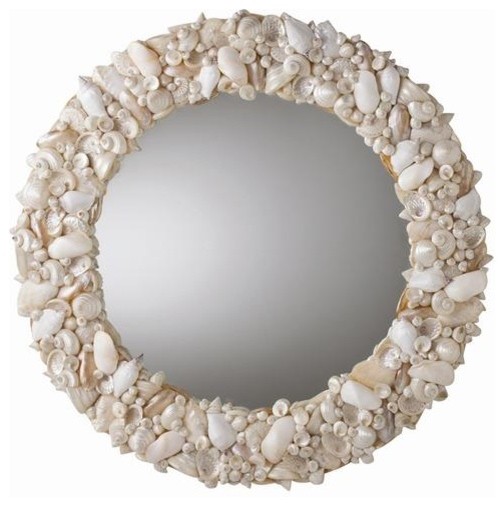 Arteriors Lucinda Round White Natural Shell Mirror - Traditional ...