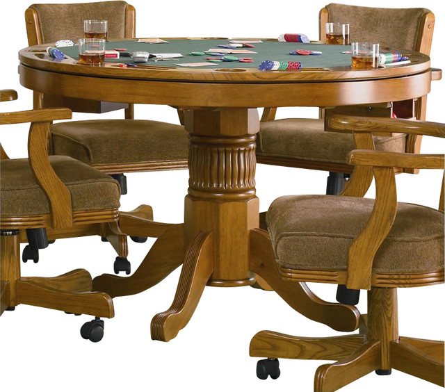 Coaster Mitchell 3-in-1 Game Table in Oak - Transitional - Game Tables ...