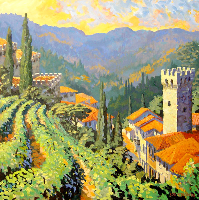 Tuscan Village and Vineyard - Mediterranean - Artwork - atlanta - by ...