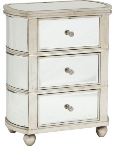 3 Drawer Oval Chest Mirrored - Nightstands And Bedside Tables - by High ...