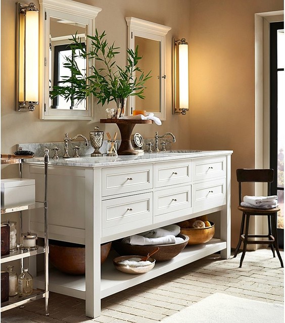 CLASSIC DOUBLE SINK CONSOLE - WHITE - Traditional - Bathroom Vanity ...