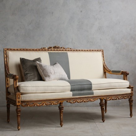 Classic Vintage intage Louis XVI style Settee in Gold - Mediterranean ...
