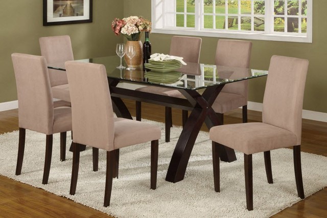 Poundex Furniture - 7 Piece Dining Room Set - F2040/F1254-7SET - Modern ...