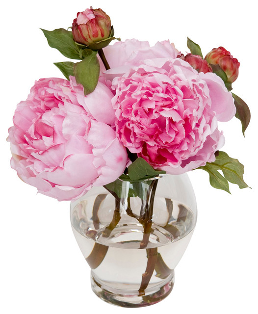 Vibrant Faux Peonies - Traditional - Artificial Flowers Plants And ...