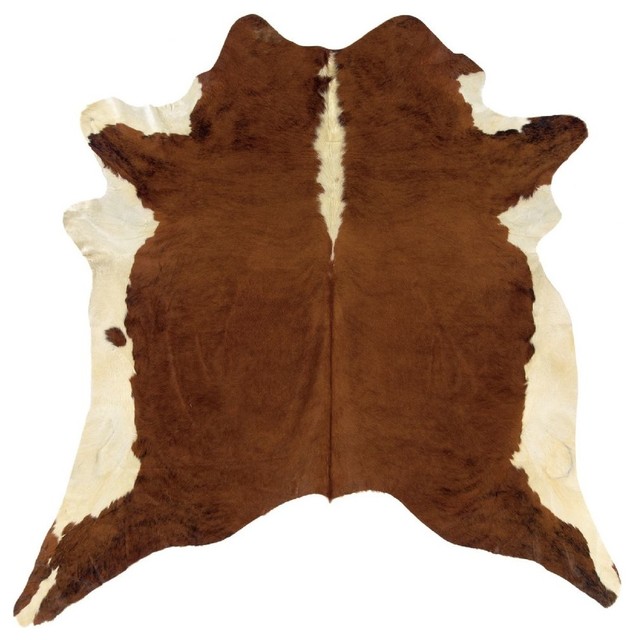 Animal Inspirations Cowhide 6'x7' Rectangle Brown-White Area Rug ...