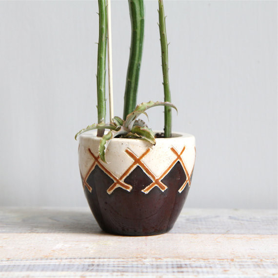 Vintage Midcentury Southwestern Pottery Pot by Ethan Ollie - Modern ...