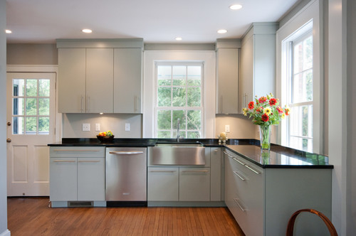 some homeowners & house styles want a sleek, modern kitchen cabinet style 