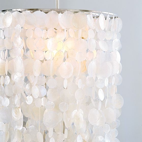 Long Hanging Capiz Pendant Lamp | west elm - Eclectic - Chandeliers ...