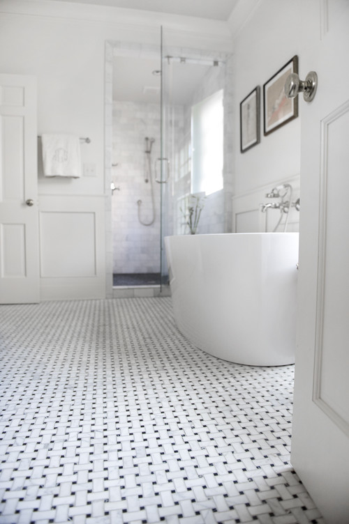 The Nest Chapter Small Bathroom Tip, Basket Weave Tile In Small Bathroom