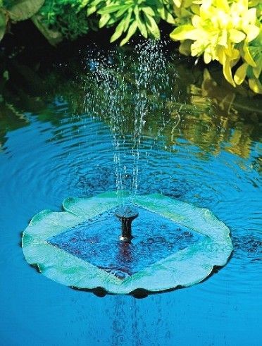 Floating Lily Solar Pond Pump - Traditional - Outdoor Fountain And Pond ...