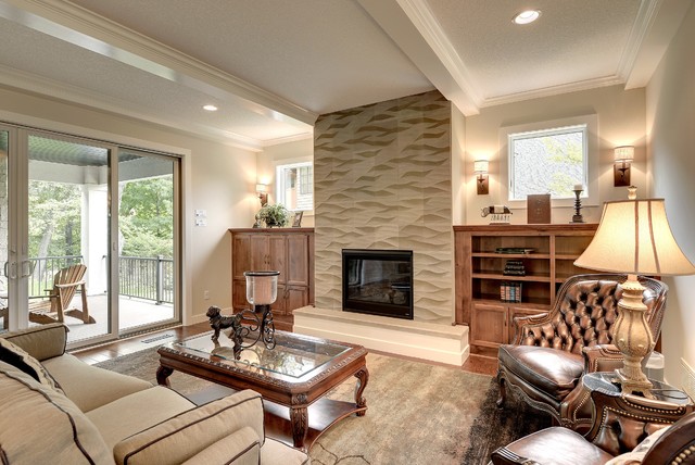 JMS Custom Homes - Fireplace Surround - Transitional - Living Room ...