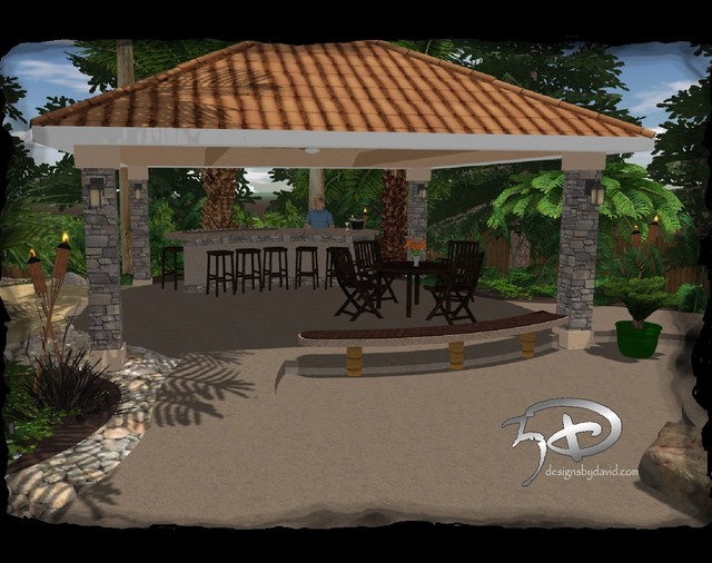 Tropical cabana / outdoor living - Tropical - Rendering ... Tropical cabana / outdoor living - Tropical - Rendering ... on Tropical Outdoor Living id=25389