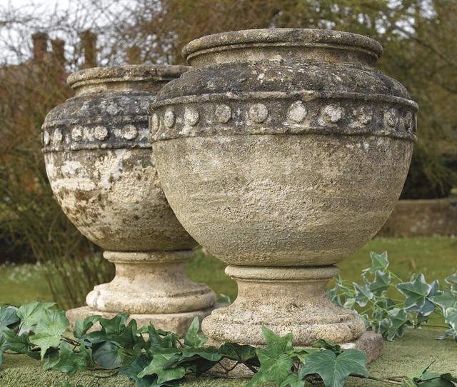 Limestone Planters - Mediterranean - Outdoor Pots And Planters - other ...