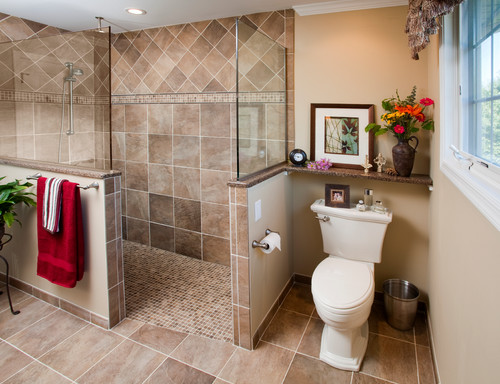 A large master bathroom shower is easier to clean than a small one. 