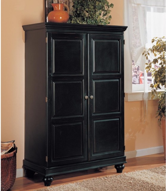 Sunrise Computer Armoire - Black - Modern - Storage Cabinets - by Hayneedle