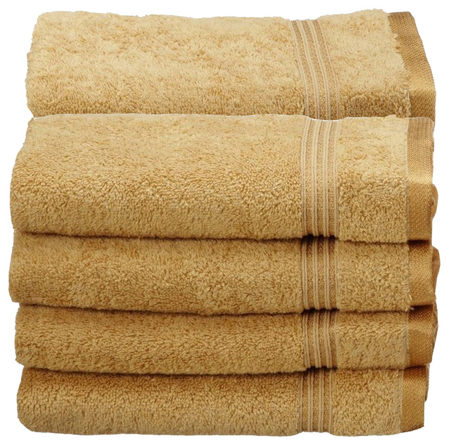 Superior Egyptian Cotton 8pc Gold Hand Towel Set - Traditional - Bath ...