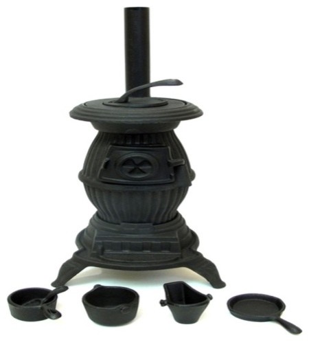 Old Mountain Cast Iron Stove Pot-Bellied - Traditional - Freestanding ...