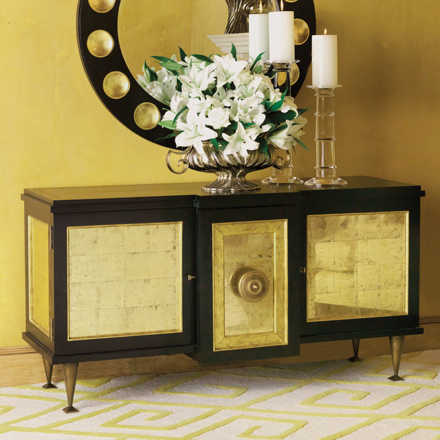 Global Views Marcel Black/Gold Leaf Cabinet - Modern - Buffets And ...