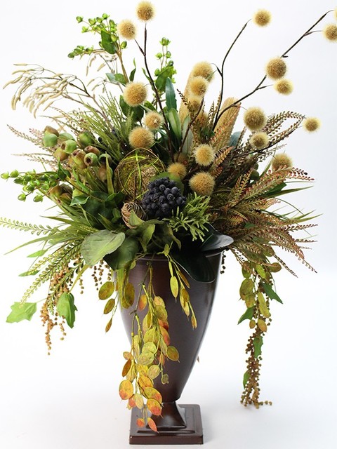 Blueberries and Foliage - Eclectic - Artificial Flower Arrangements ...