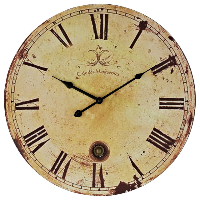 Vintage Wall Clock in Antique Brown - Modern - Wall Clocks - by LexMod