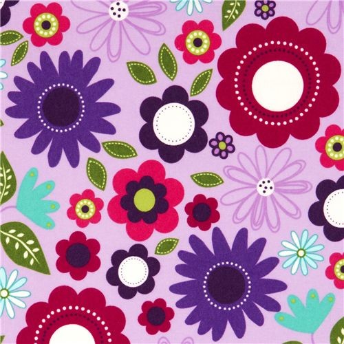 lilac flower flannel fabric by Robert Kaufman - Fabric - by ModeS Group Ltd