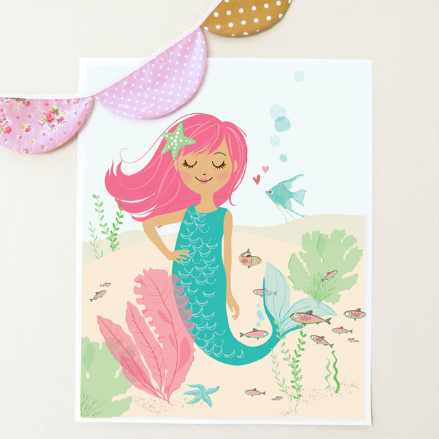 mermaid art print
