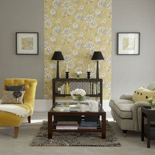 Gray and Yellow Accent Wallpaper