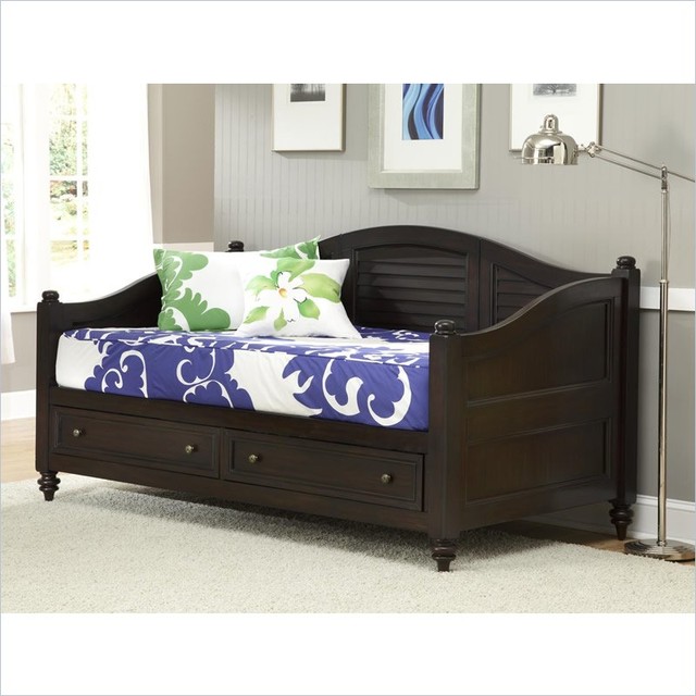 Home Styles Bermuda Wood Daybed with Storage in Espresso Finish ...