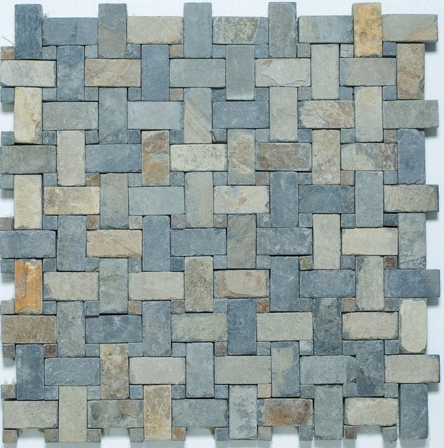 Slate Basketweave Mosaic Tiles - Contemporary - Wall And Floor Tile