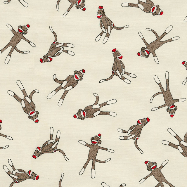 Sock monkey fabric traditional fabric atlanta by carousel designs