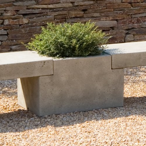 Campania International Modular Center Cast Stone Planter Aged Limestone ...