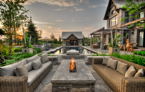 luxury wicker patio furniture backyard design Toronto