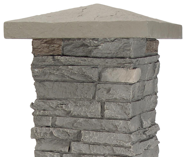 NextStone Stone Column Cap, Rundle Ridge (Gray) - Traditional - Outdoor ...