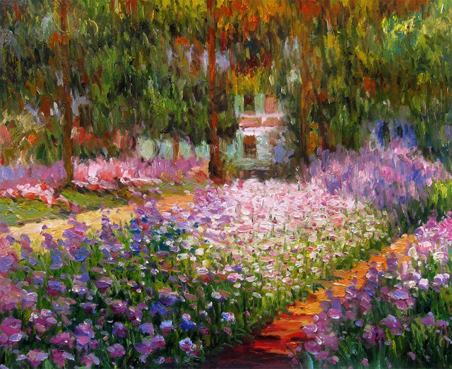 Monet - Artist's Garden at Giverny - Modern - Prints And Posters - by ...