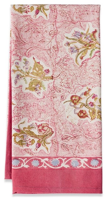 Petite Fleur Tea Towels, Pink, 20
