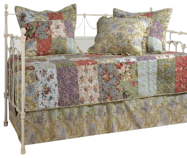 Greenland Home Blooming Prairie Daybed Set 5-Piece Daybed - Shabby chic ...