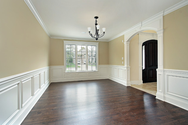Dining Room with custom wainscoting