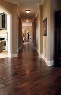 dark diagonal hardwood condo flooring