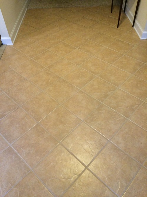 Entry tile with pink undertones