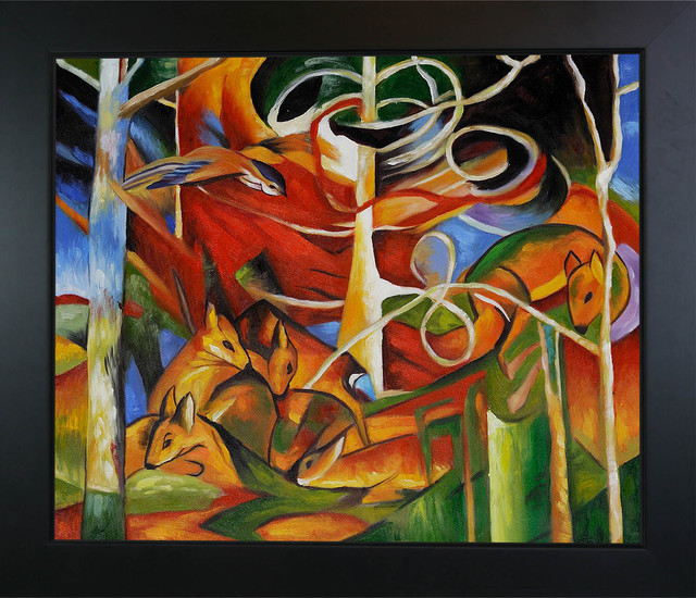 Franz Marc - Deer in The Forest Oil Painting - Modern - Prints And ...