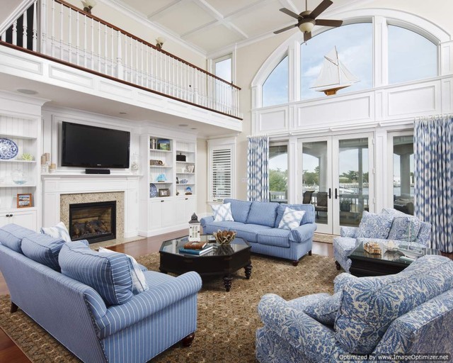 Waterfront Great Room - Traditional - Family Room - other metro - by ...